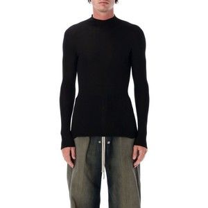 Rick Owens Fitted Ribbed Knit Turtleneck In Soft Virgin Wool - NWT